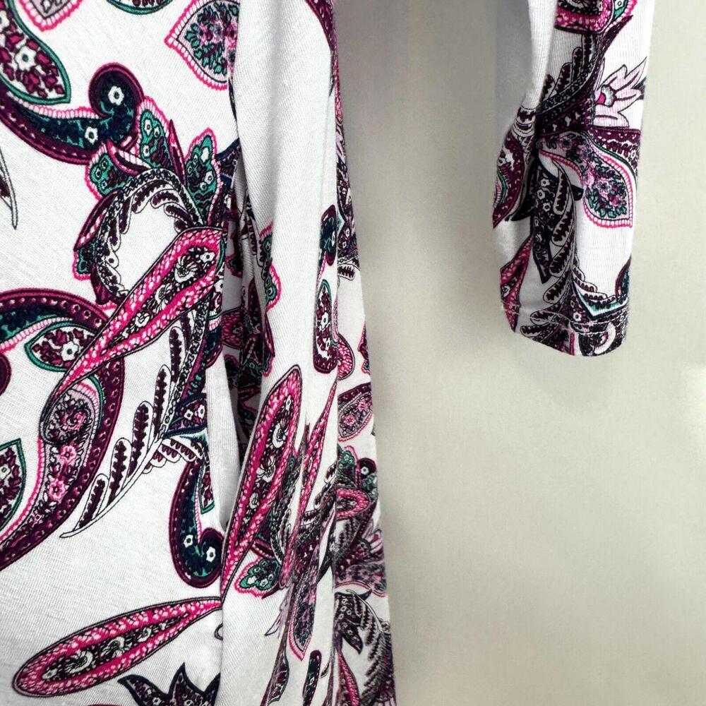 Hourglass Lilly Women’s Size Small Medium White Paisley Print Casual Dress New - Picture 4 of 10